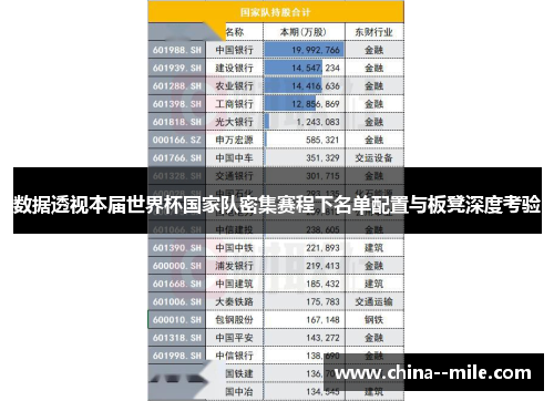 数据透视本届世界杯国家队密集赛程下名单配置与板凳深度考验